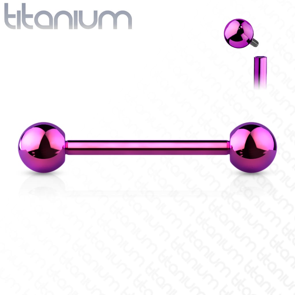 Barbell Color Titanium1 - Keepsake Custom Tattoo Jewelry