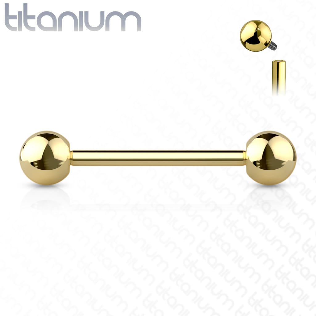 Barbell Color Titanium4 - Keepsake Custom Tattoo Jewelry