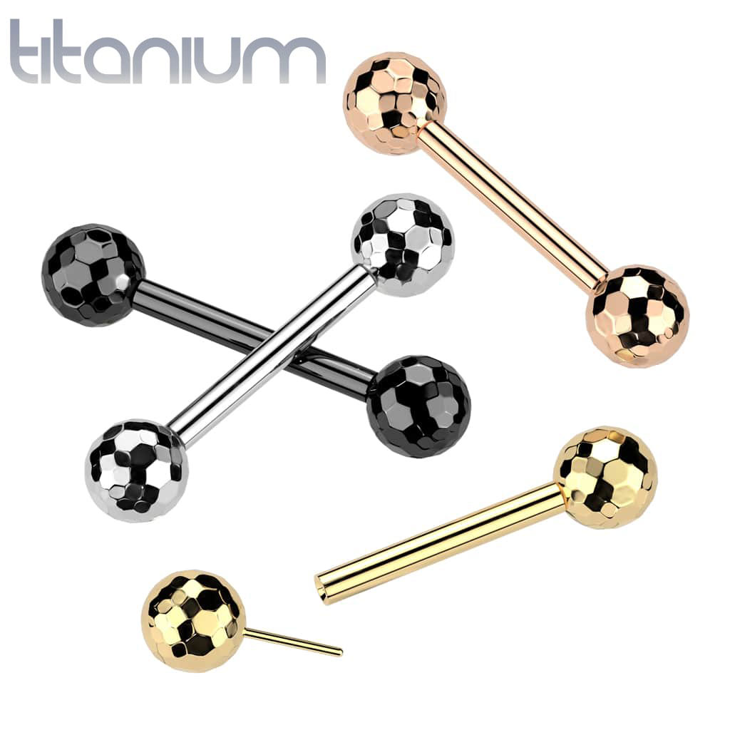 Barbell Disco Titanium - Keepsake Custom Tattoo Jewelry