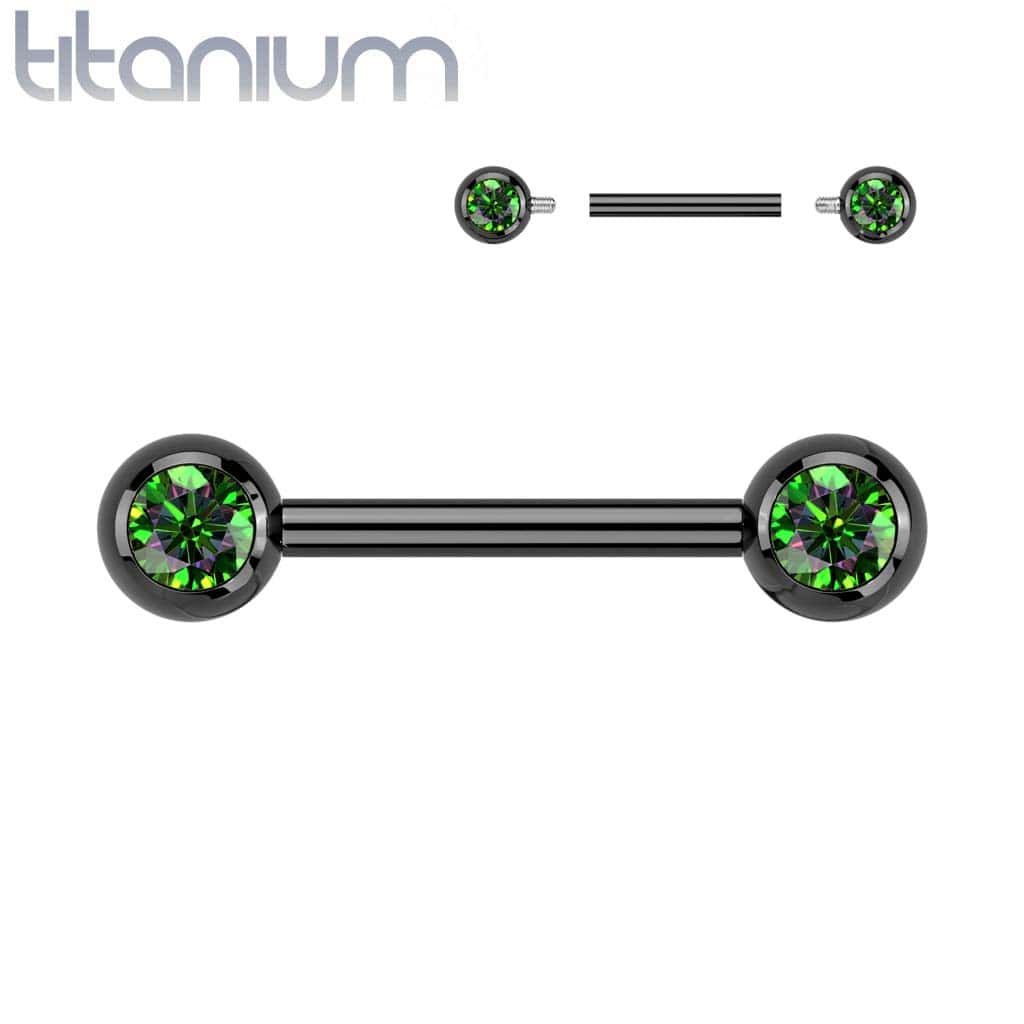 Barbell Nipple Color Gems2 - Keepsake Custom Tattoo Jewelry