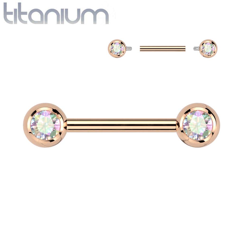 Barbell Nipple Color Gems3 - Keepsake Custom Tattoo Jewelry