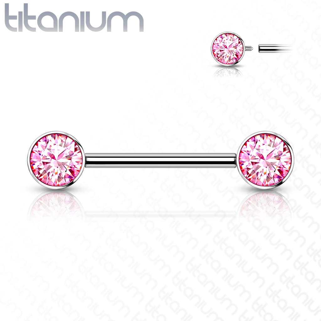 Barbell Nipple Gem Titanium3 - Keepsake Custom Tattoo Jewelry