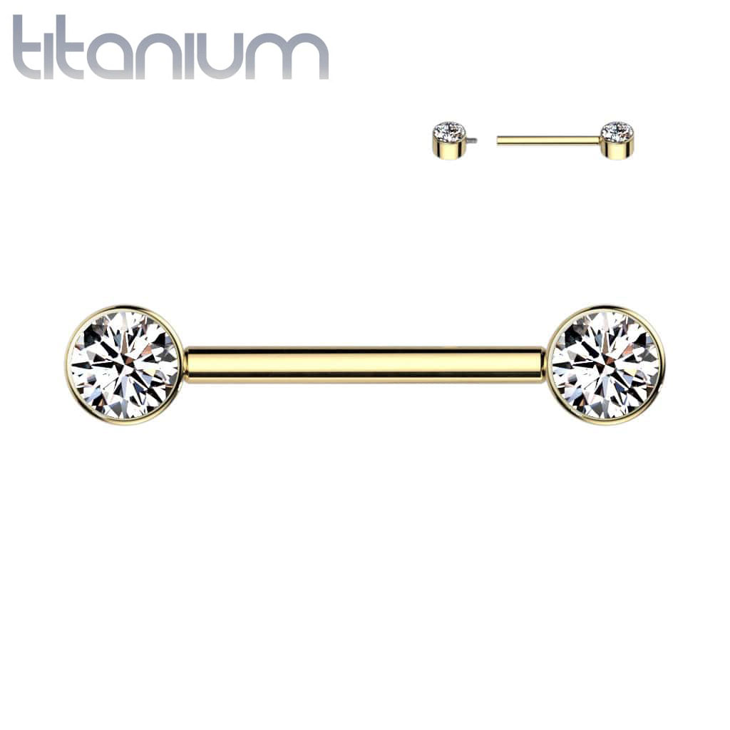 Barbell Nipple Gem Titanium6 - Keepsake Custom Tattoo Jewelry