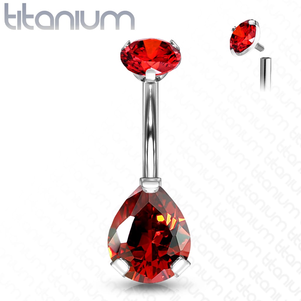 Belly Gem Prong Titanium