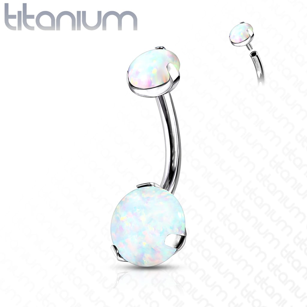 Belly Opal Prong Titanium
