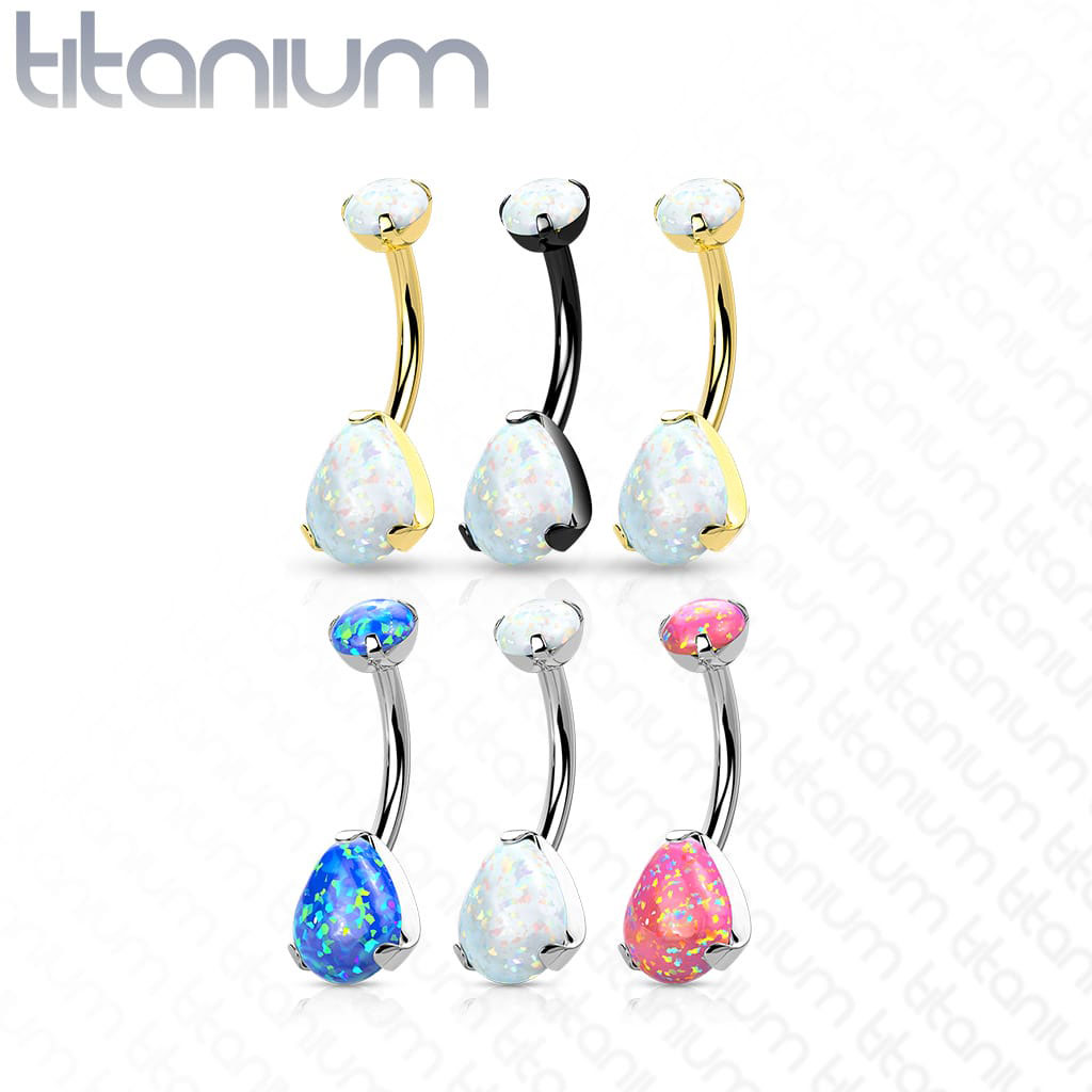 Belly Opal Prong Titanium