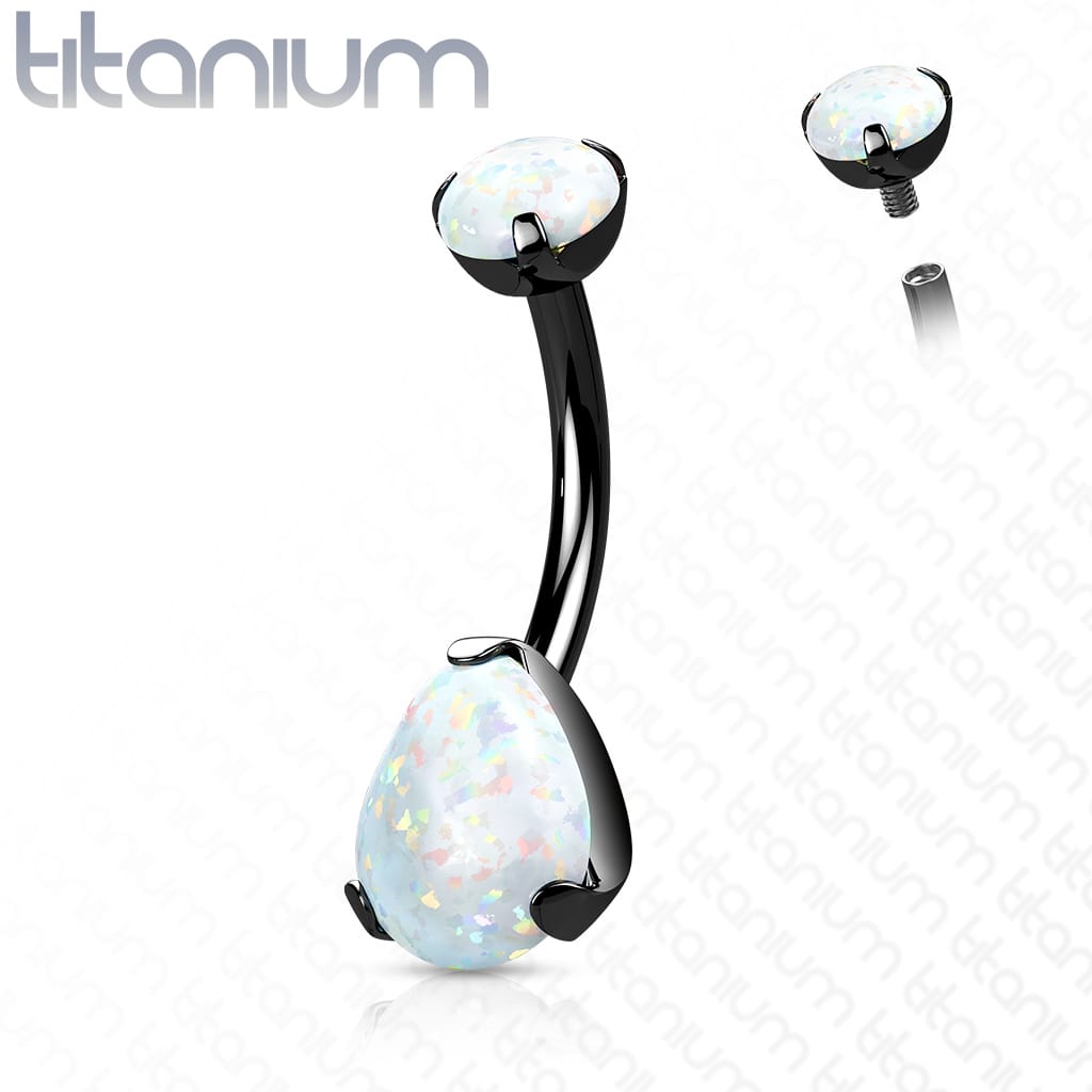 Belly Opal Prong Titanium