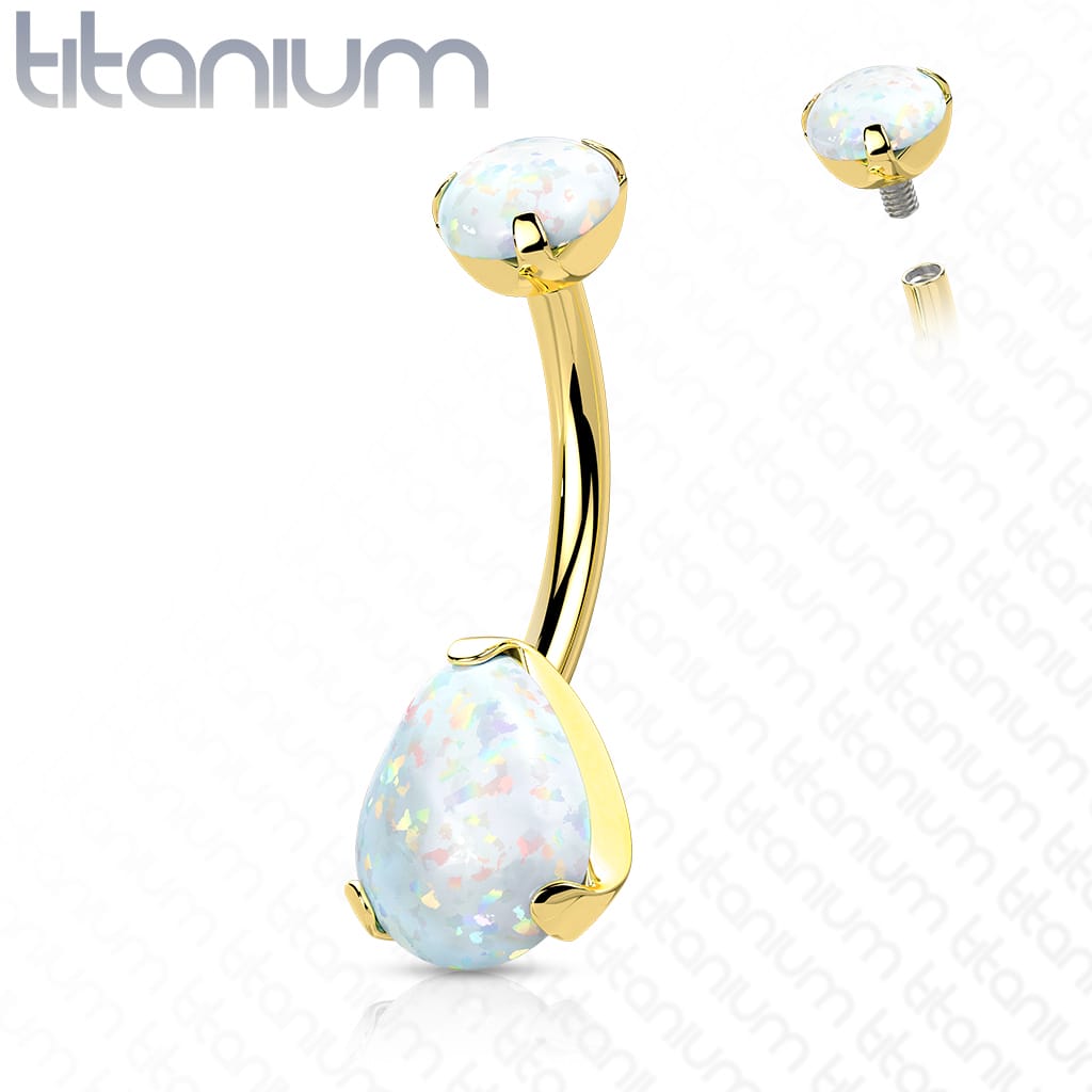 Belly Opal Prong Titanium
