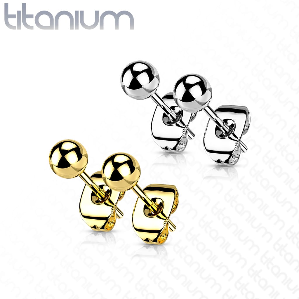Ear Studs Ball Titanium