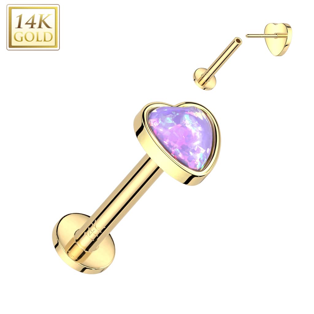 Heart Labret Gold1