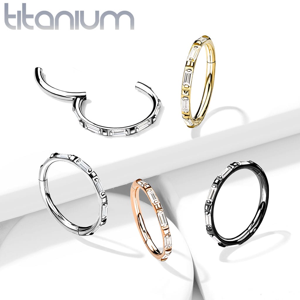 Hoop Baguette Gems Titanium