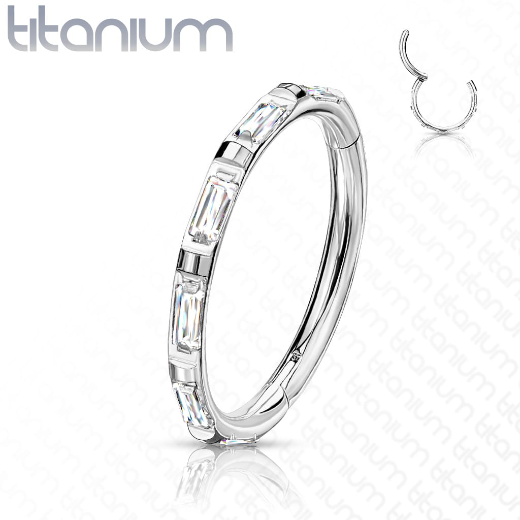Hoop Baguette Gems Titanium2