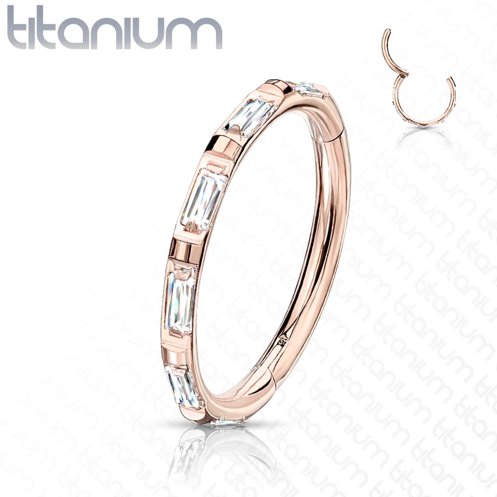 Hoop Baguette Gems Titanium4