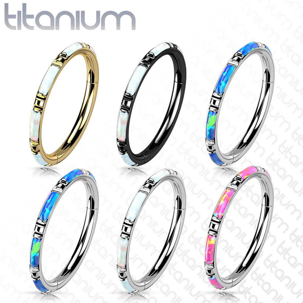 Hoop Baguette Opal Titanium