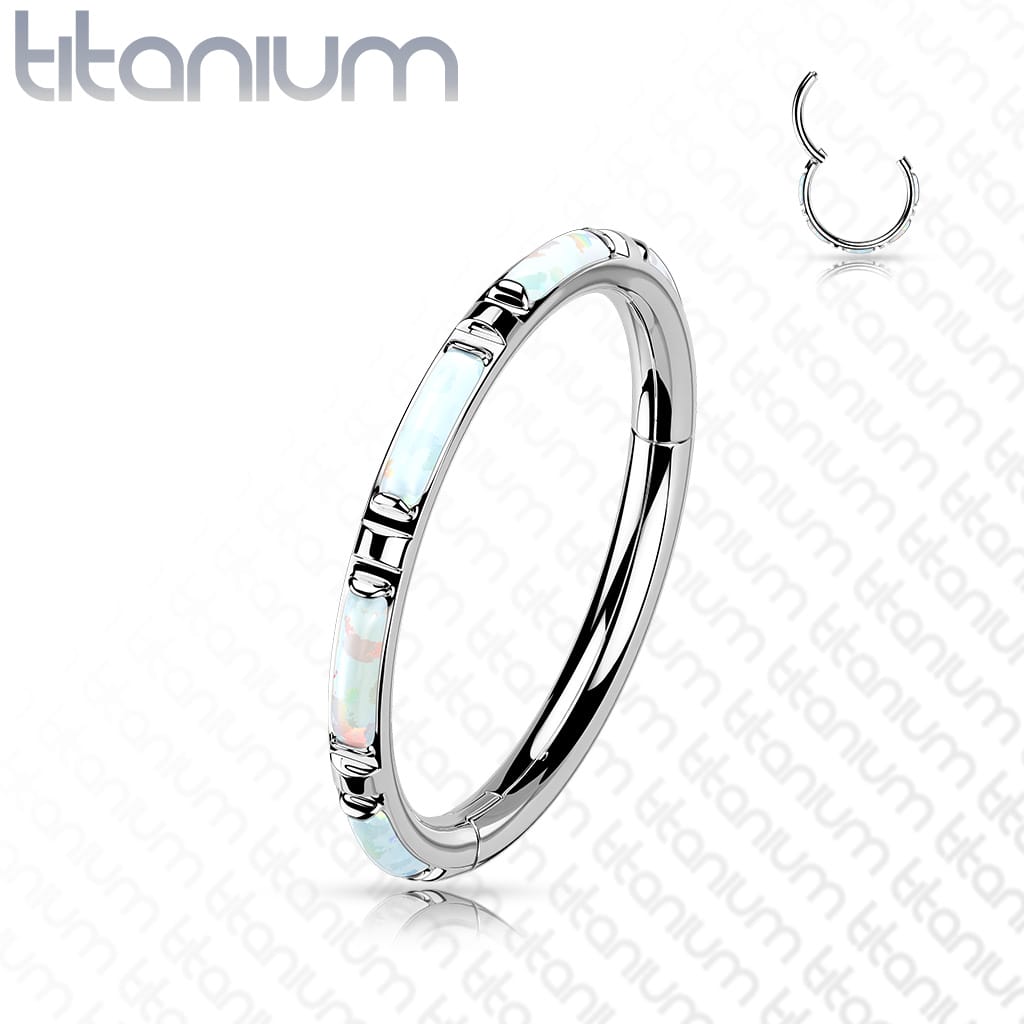 Hoop Baguette Opal Titanium2