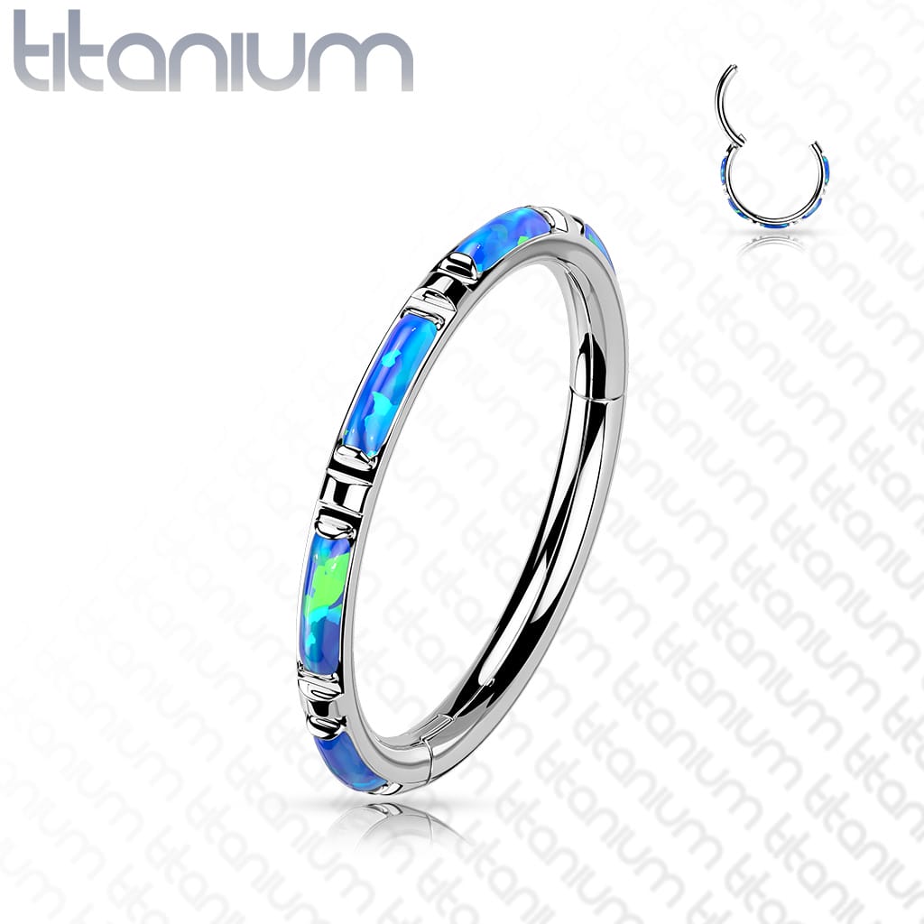 Hoop Baguette Opal Titanium5