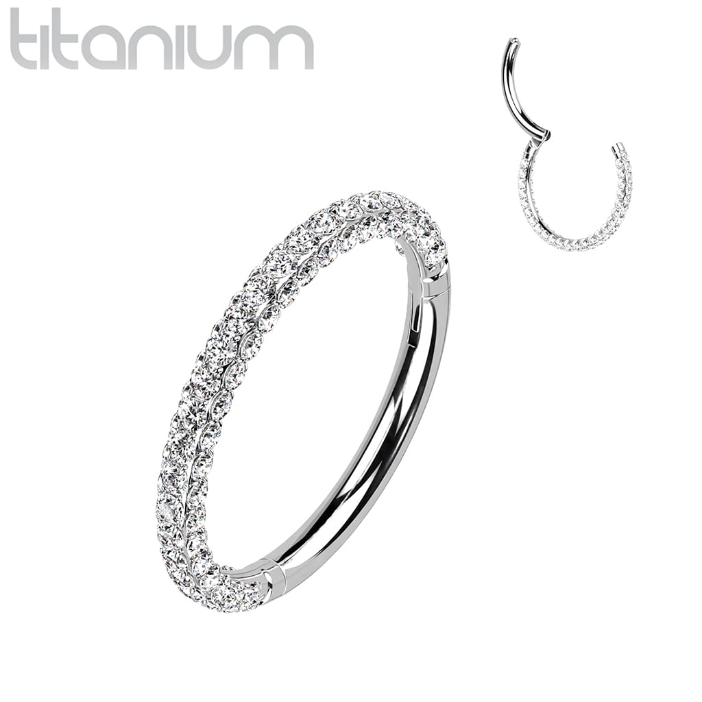 Hoop Clicker Gems Paved Titanium1
