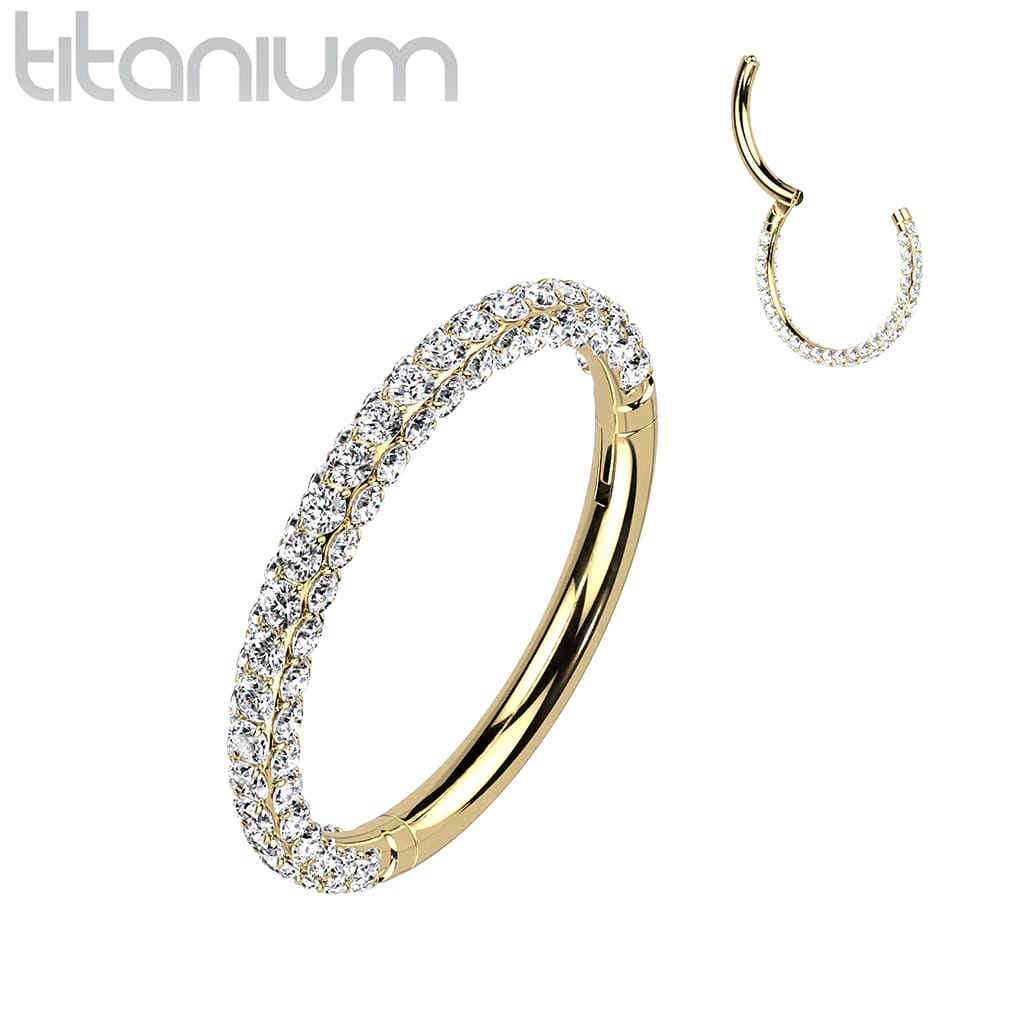 Hoop Clicker Gems Paved Titanium2