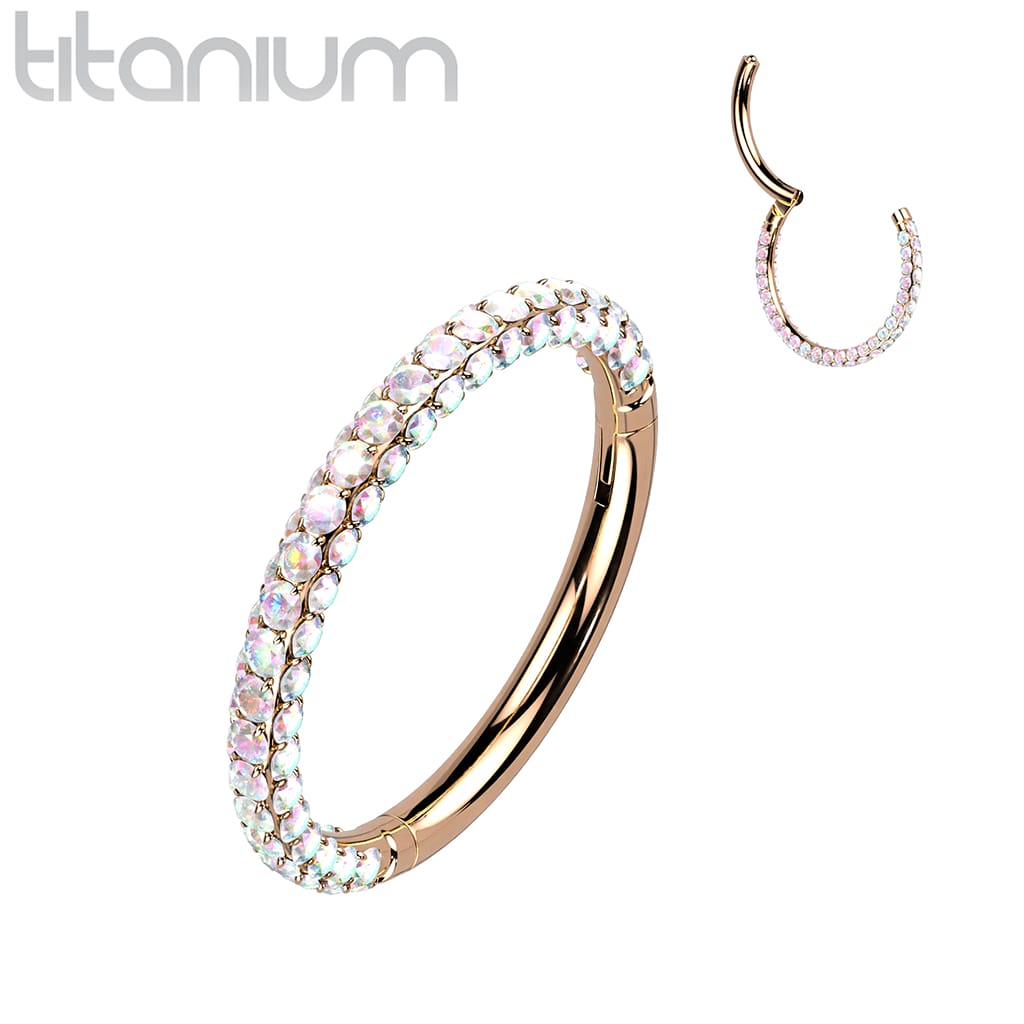 Hoop Clicker Gems Paved Titanium3
