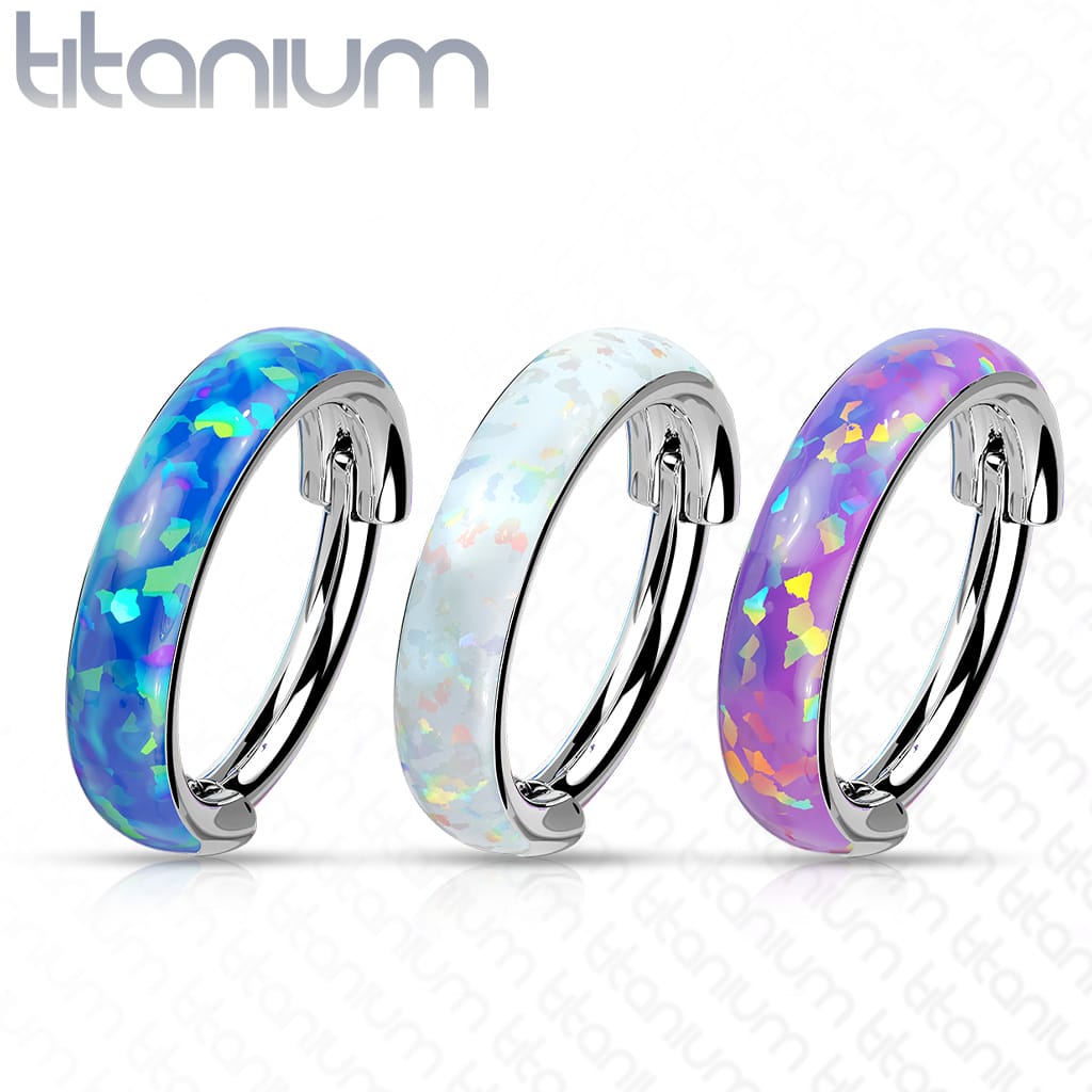 Hoop Clicker Opal Wide Titanium