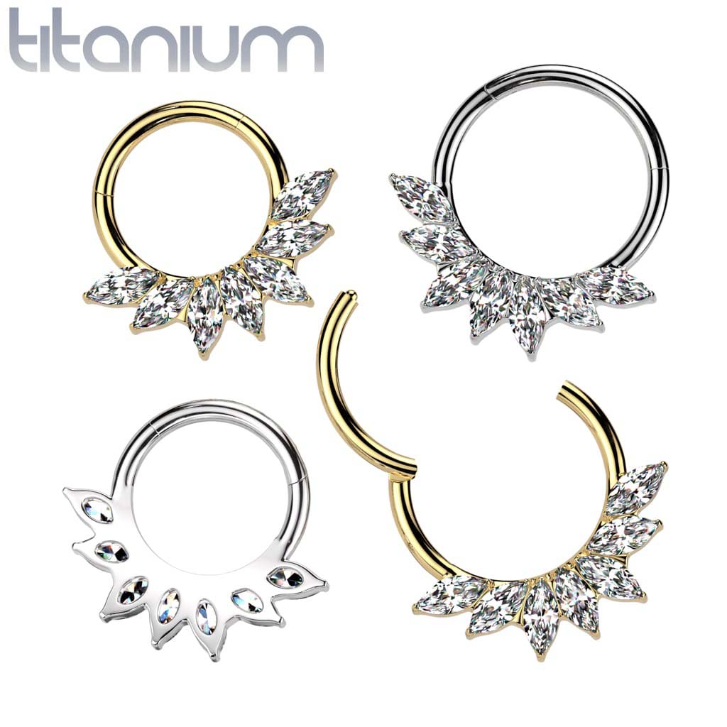 Hoop Crystals Gems Titanium