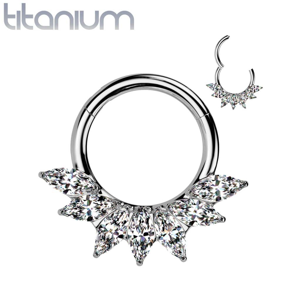Hoop Crystals Gems Titanium2