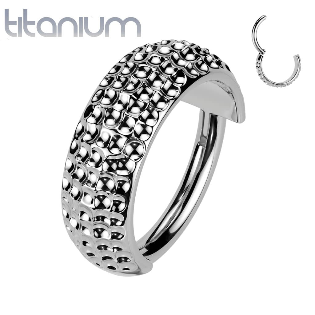 Hoop Hammered Cuff1 Titanium
