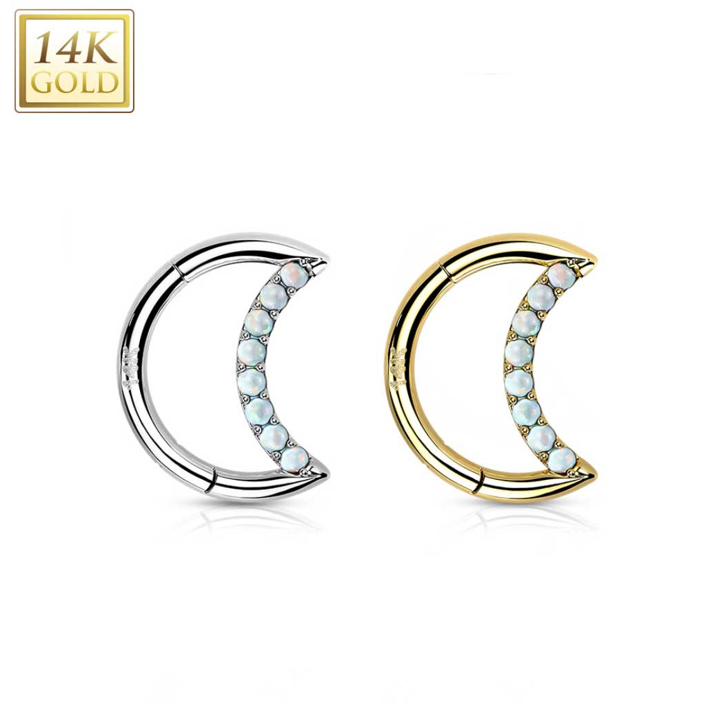 Hoop Moon Opal Gold