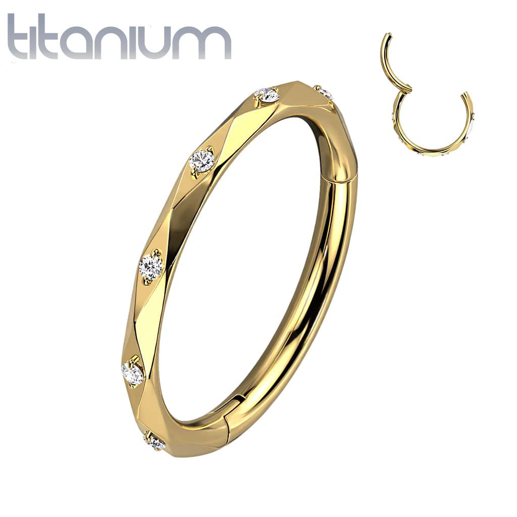 Hoop Smooth Cut Gem Titanium1