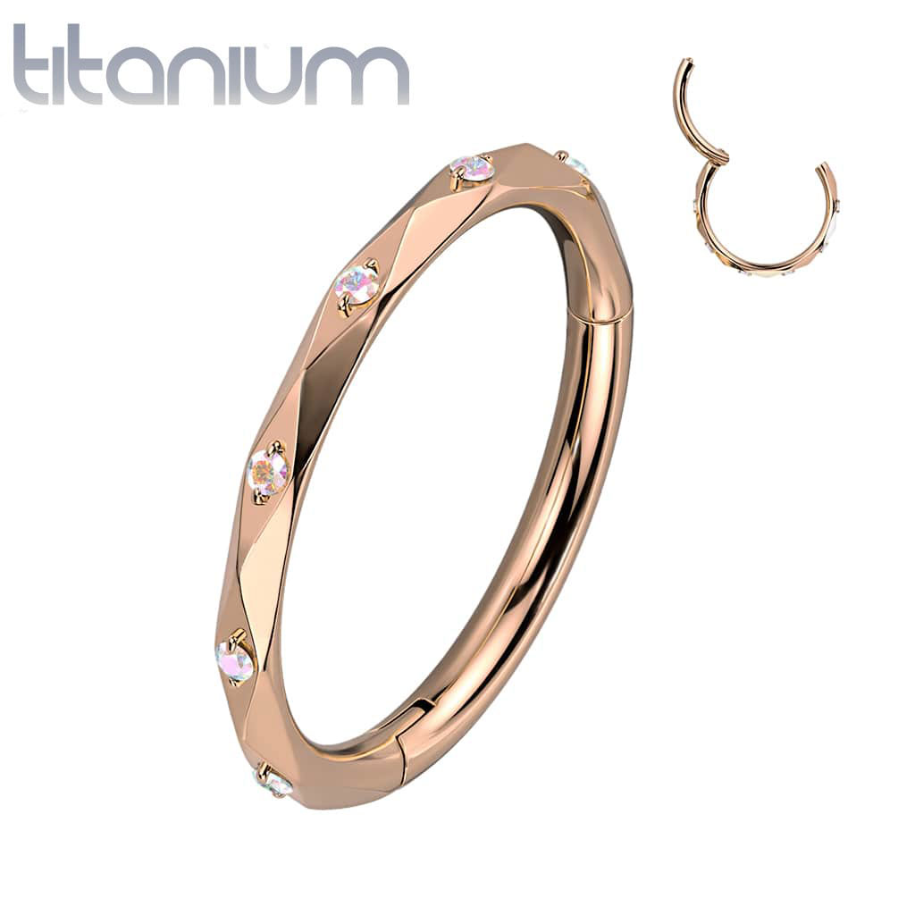 Hoop Smooth Cut Gem Titanium2