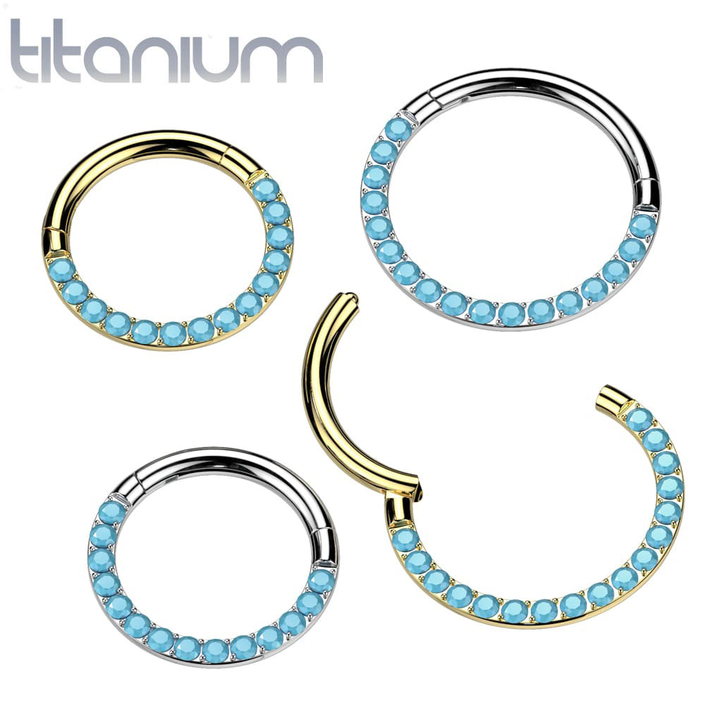 Hoop Top Blue Pearl Titanium