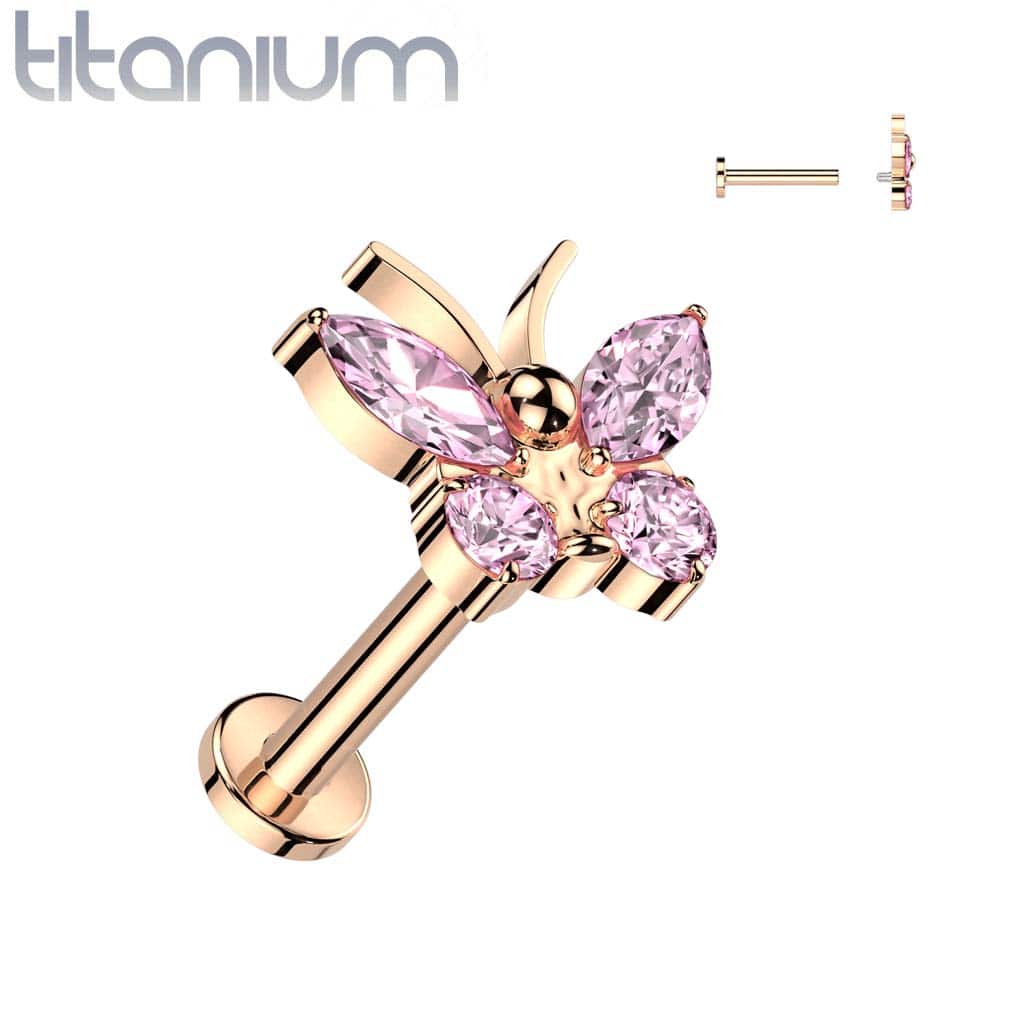 Labret Butterfly Gem Titanium4