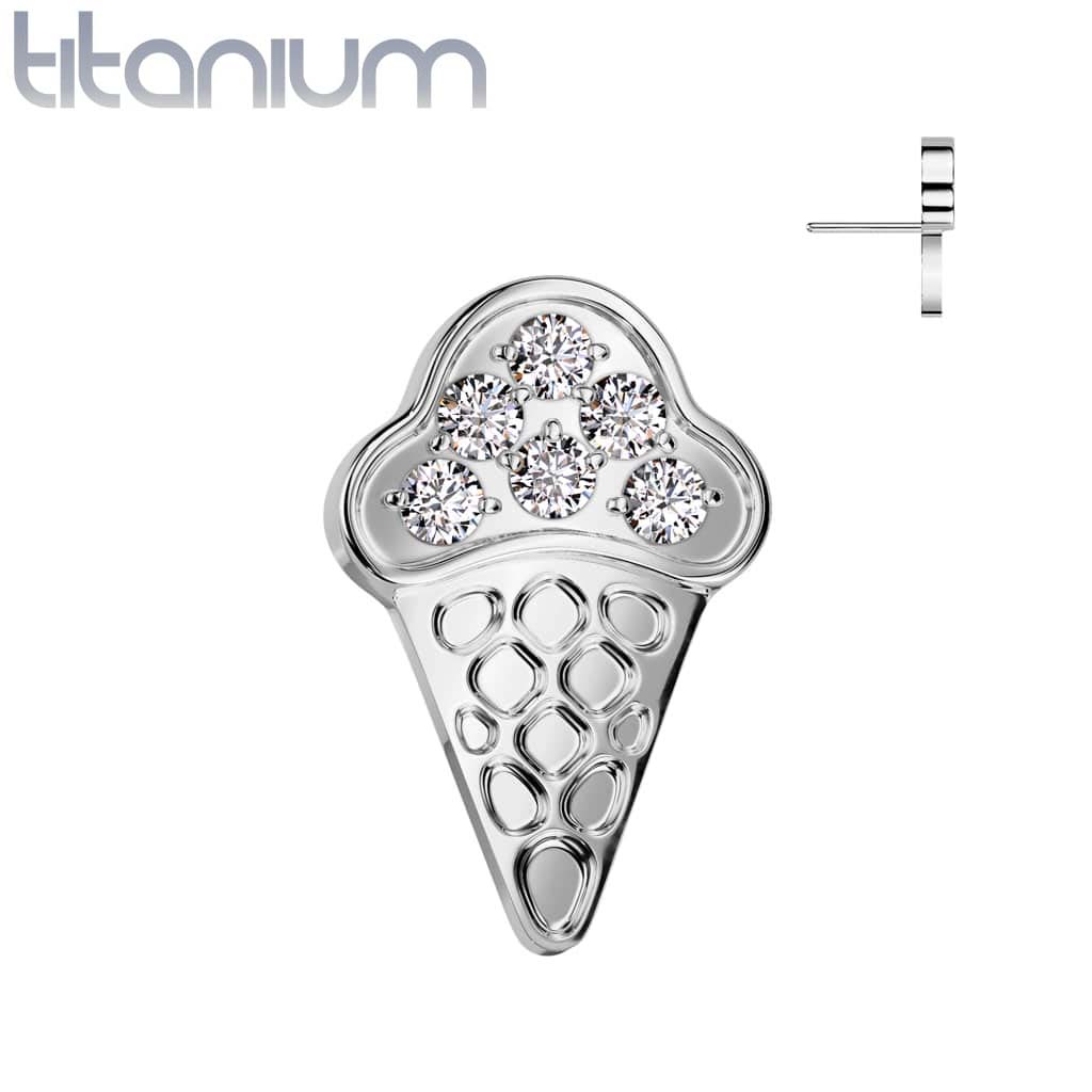 Labret Cone Gems Titanium2