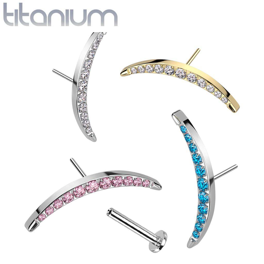 Labret Crescent Gems Titanium