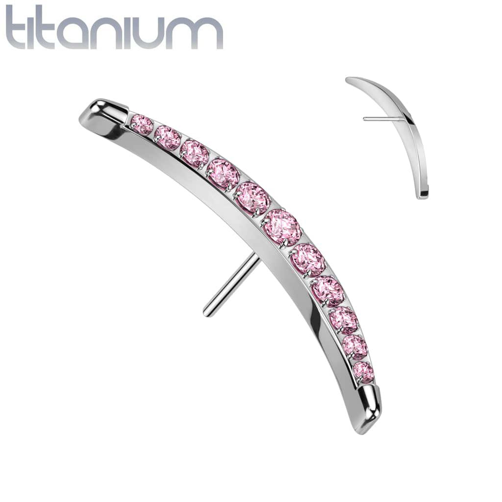 Labret Crescent Gems Titanium2