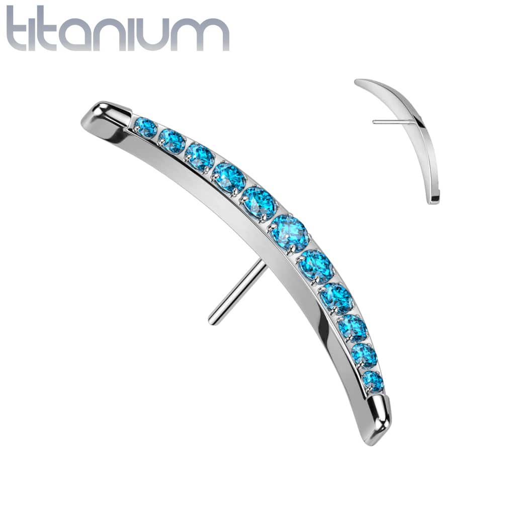 Labret Crescent Gems Titanium3