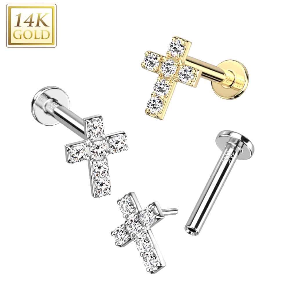 Labret Cross Gold