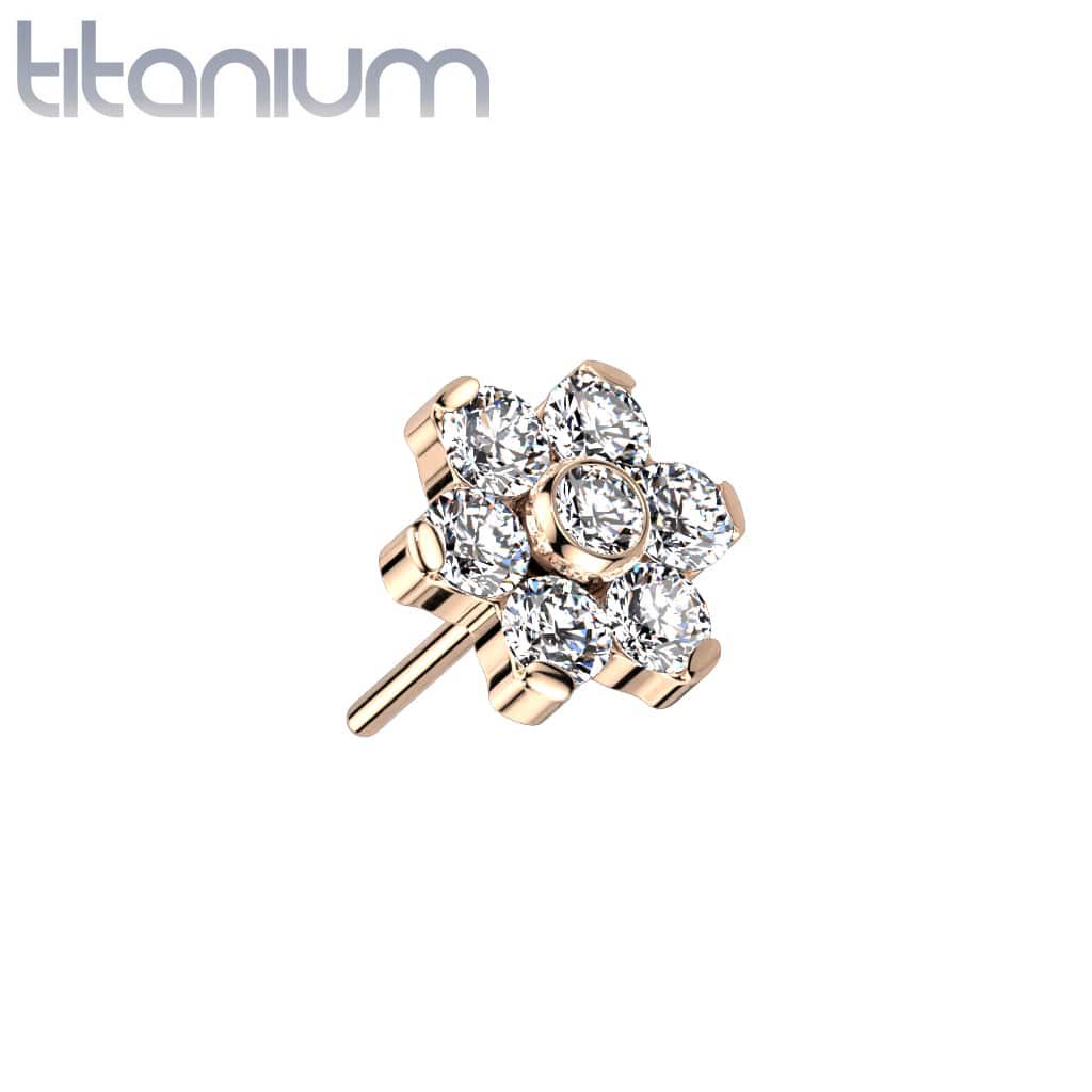 Labret Flower Gem Titanium6