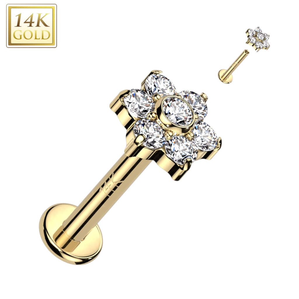 Labret Flower Gold1