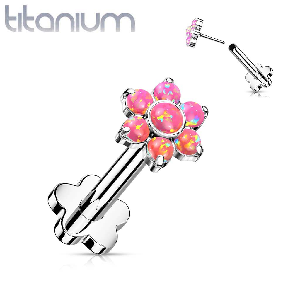 Labret Flower Opal Titanium3