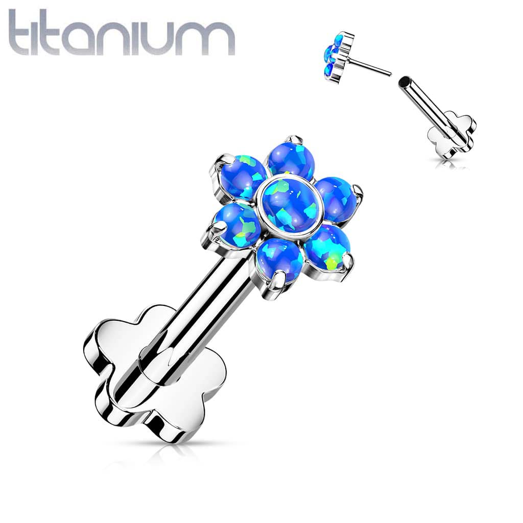 Labret Flower Opal Titanium4