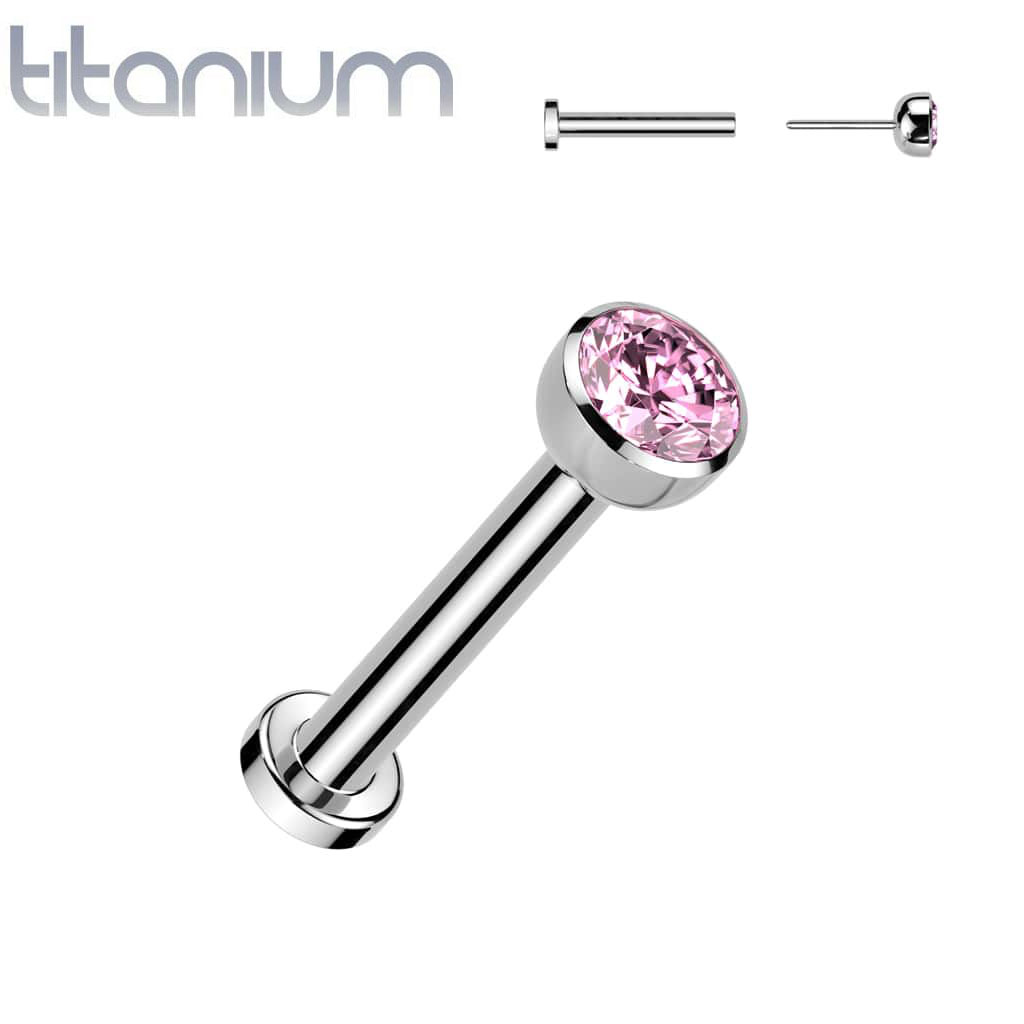 Labret Gem Bezel Push Titanium5