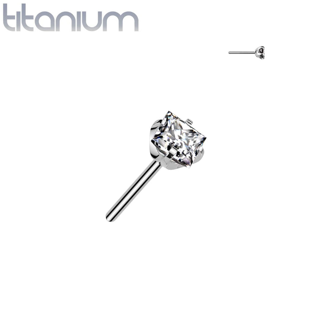 Labret Gem Square Titanium2