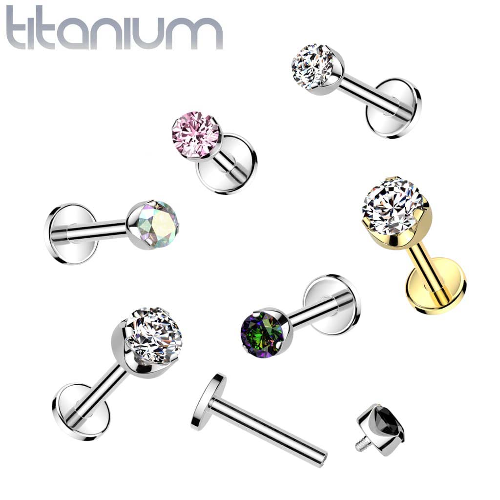 Labret Gems Bezel Cut Titanium