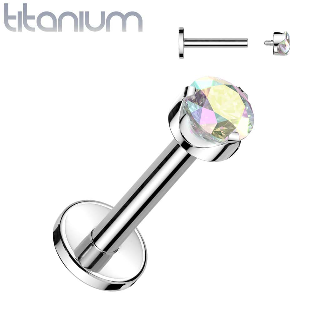 Labret Gems Bezel Cut Titanium3
