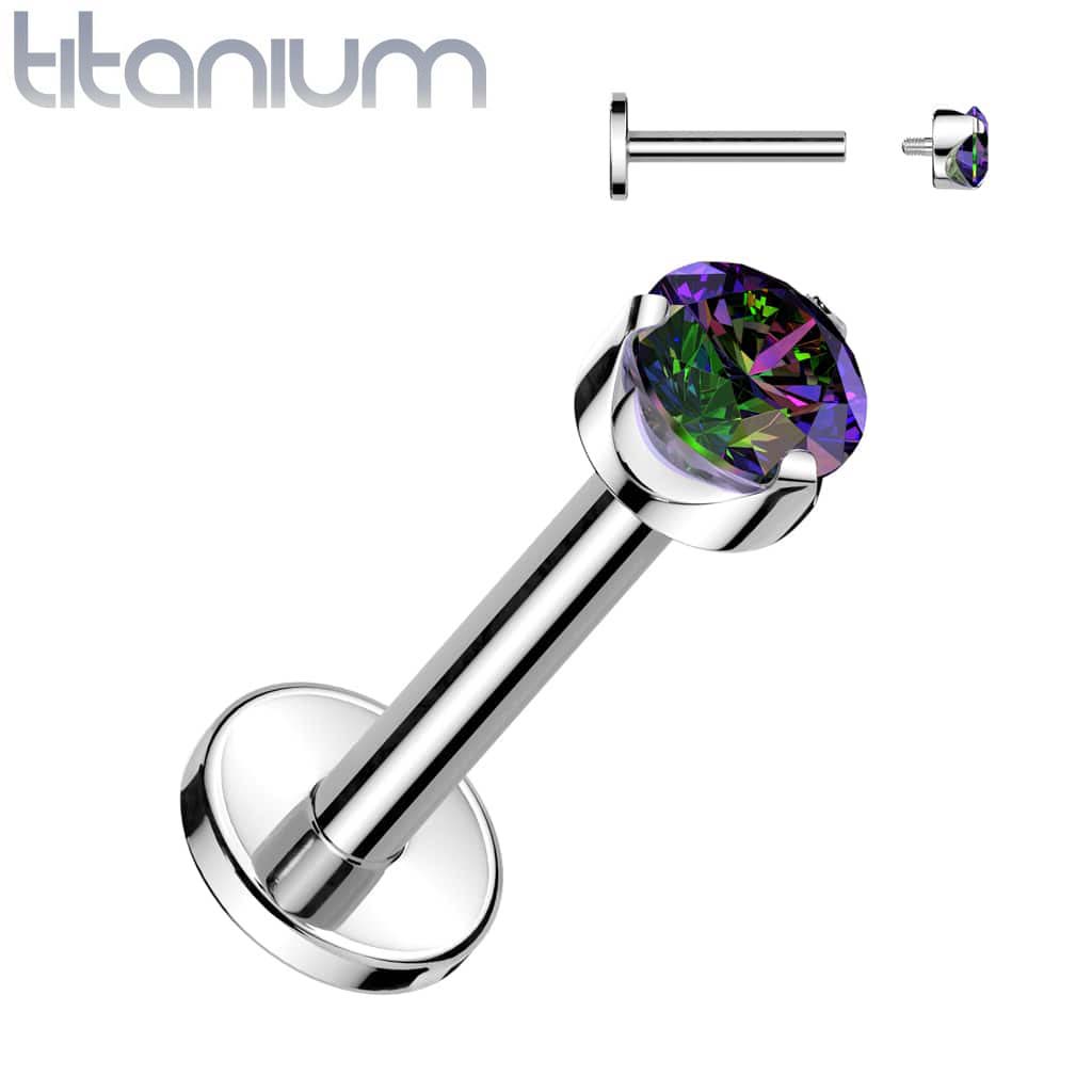 Labret Gems Bezel Cut Titanium6