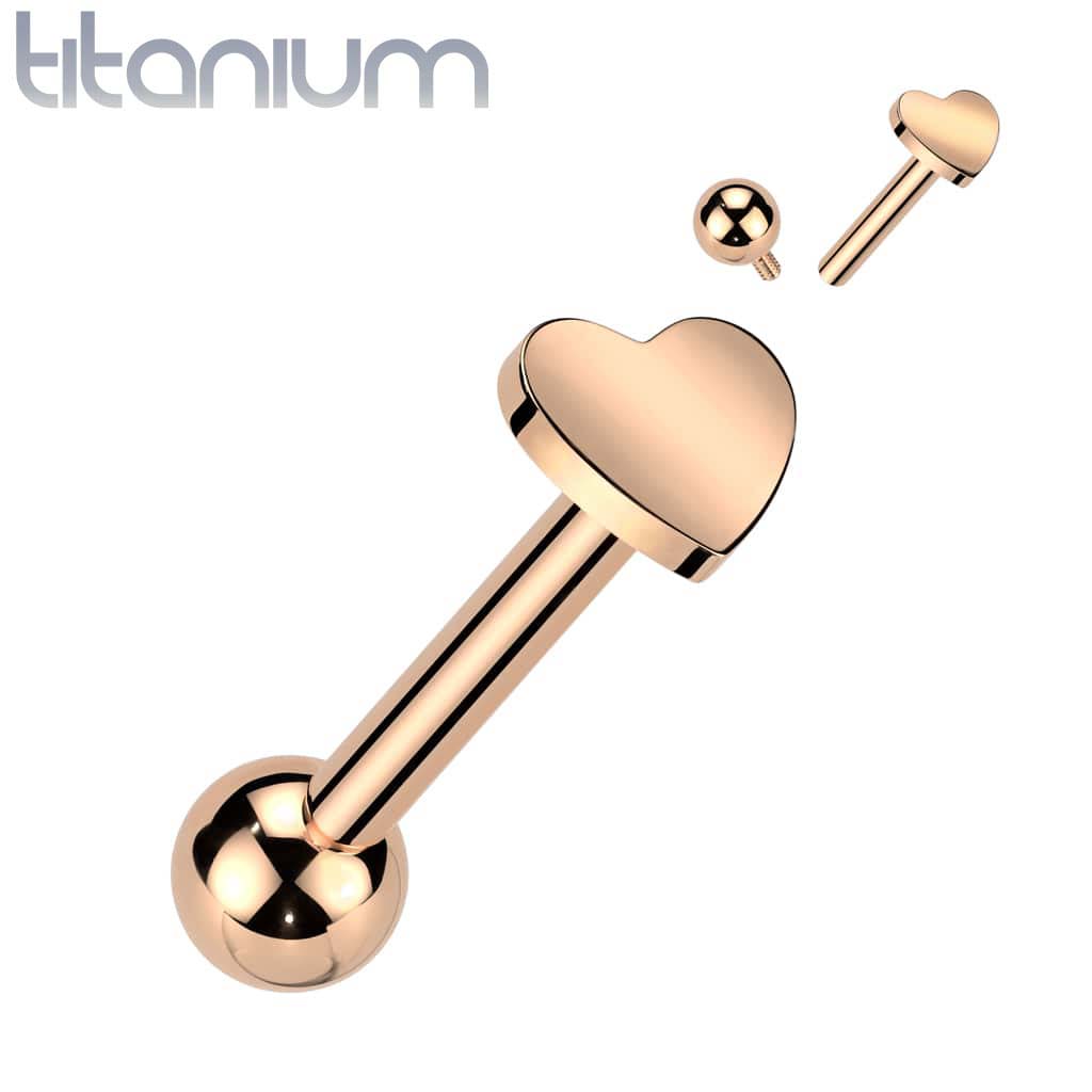 Labret Heart Bead Titanium3
