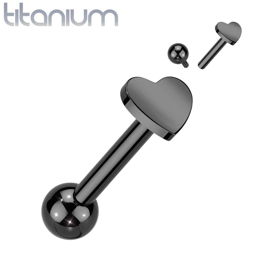 Labret Heart Bead Titanium4