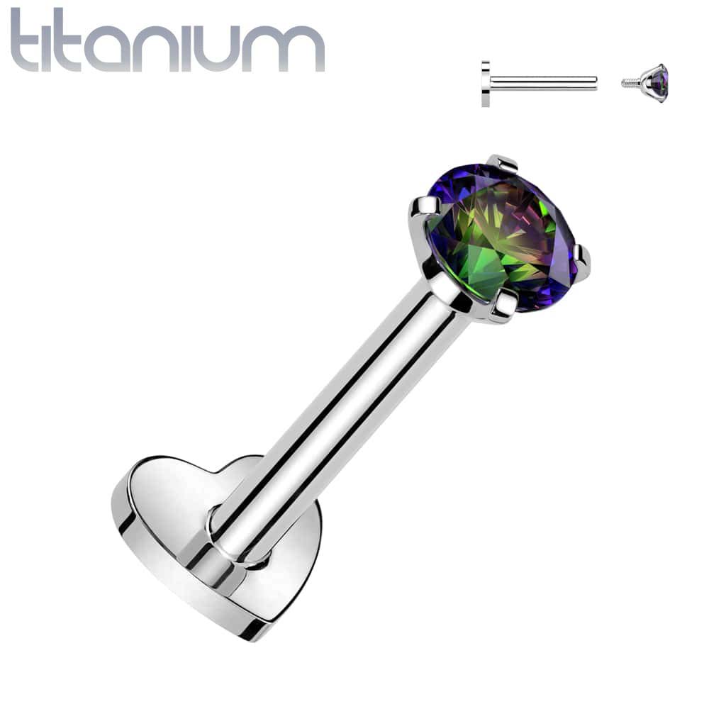 Labret Heart Gems Colored Titanium6