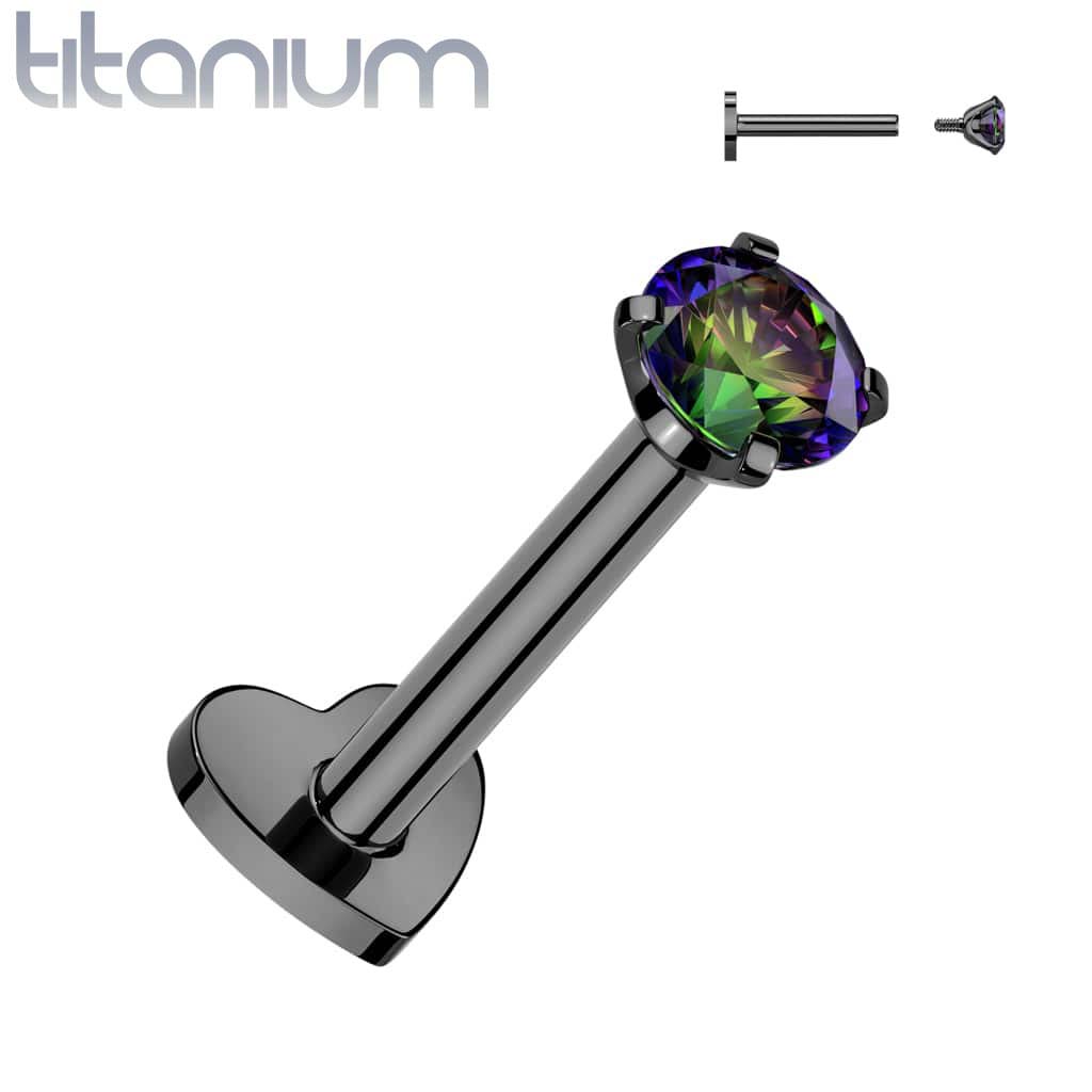 Labret Heart Gems Colored Titanium8